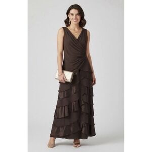 Tadashi Shoji Brown Maxi Dress